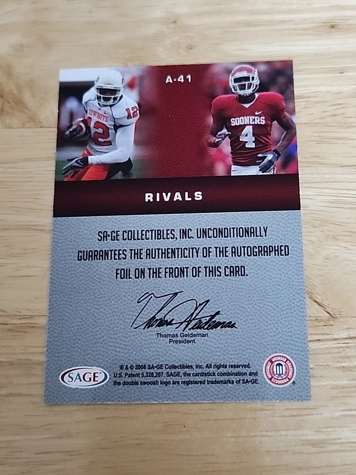 2008 SAGE Squared Dual Auto Adarius Bowman Malcolm Kelly #A-41 Rookie Auto RC $$ - Image 2 of 2