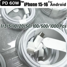60W USB C To USB C PD Fast Charger Type C Cord For iPhone 16 15 iPad Samsung Lot