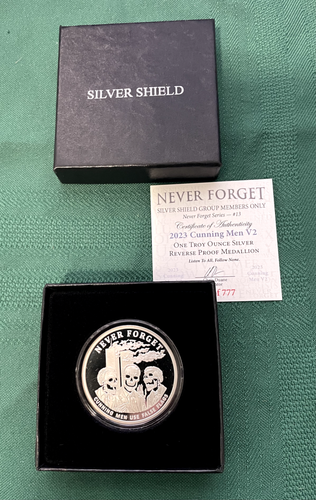 1oz 2023 Cunning Men V2 Proof - Never Forget #26 Silver Shield 999 AG 9-11 mason - Picture 14 of 24