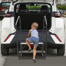 2-step Stairs Steps RV Steps with Handrail for Home RV Camper Porch Load 450 lbs