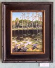 painting oil original Everglades wetlands reflections lily blooms Florida  — photo 1