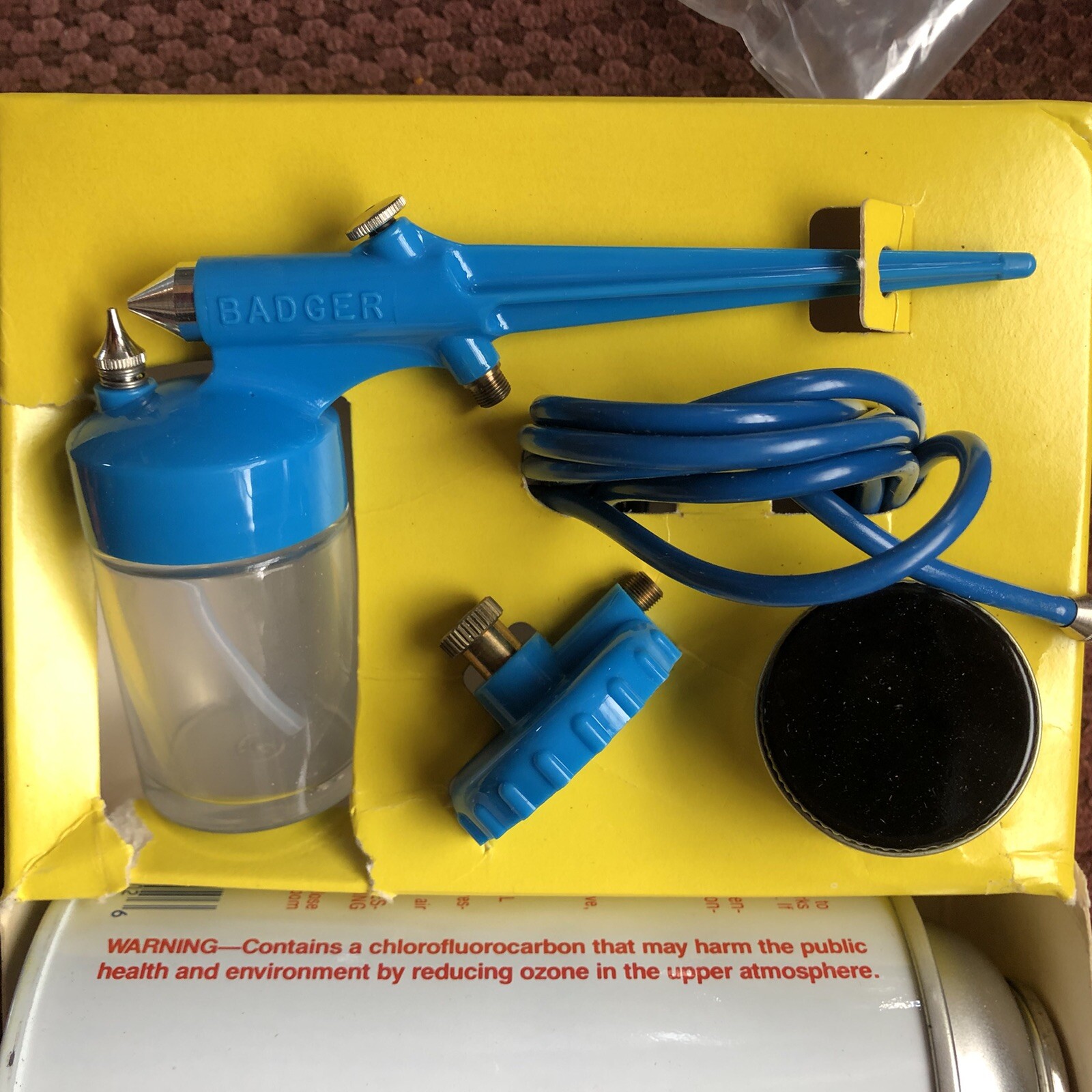 Badger # 250 Airbrush Set in Box Air Brush Mini Spray Gun With 1/4” Adapter