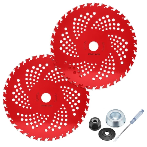 2 Pack-9"x 36 Teeth Carbide Tipped Blade kit for Brush Cutter Trimmer Weed Eater - Picture 13 of 13