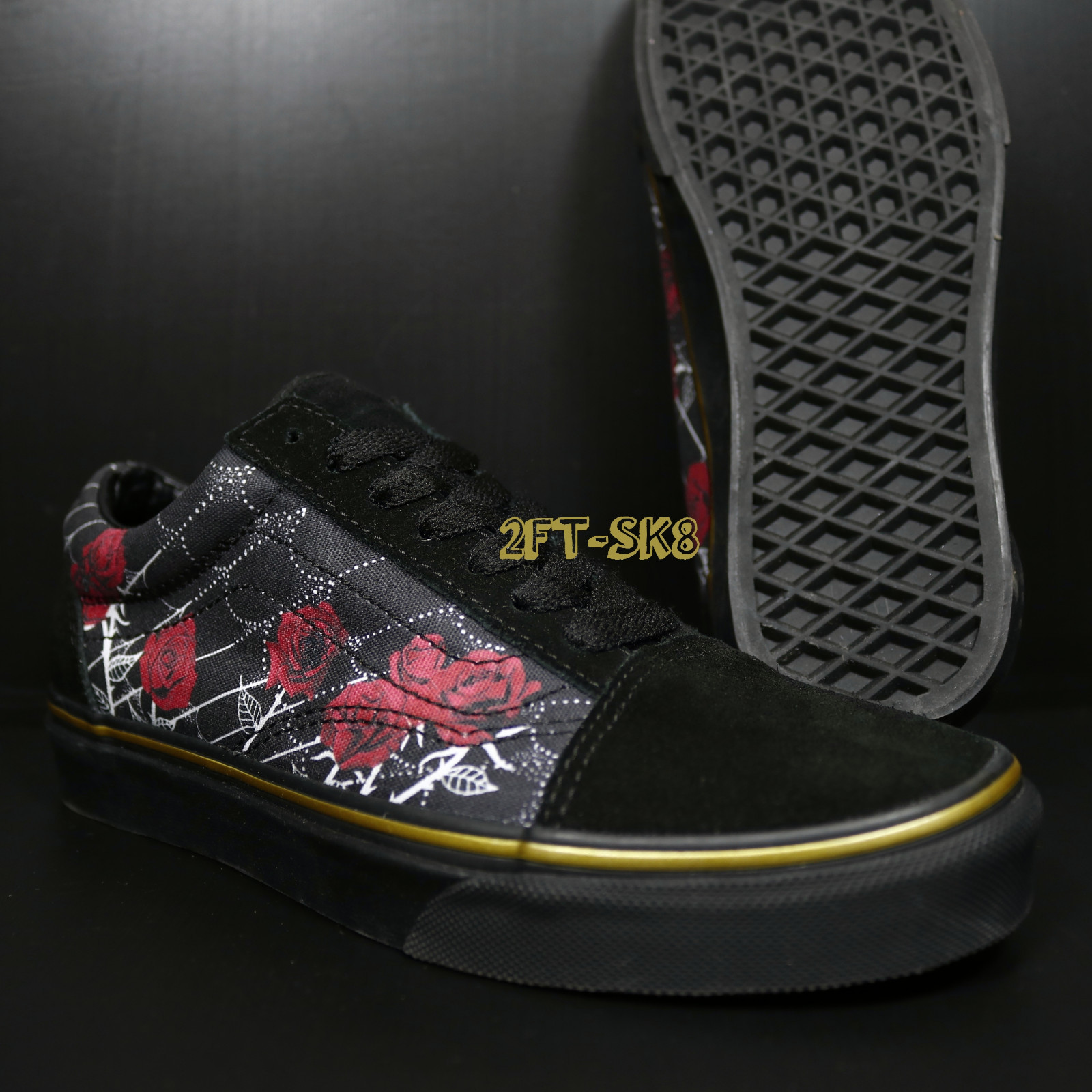 vans with roses on them