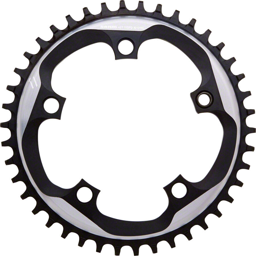 Кольцо цепи SRAM X-Sync 46t 110 BCD 10/11-Ступенчатое алюминиевое полированное серое/матово-черное