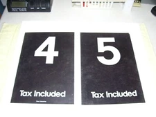 Vintage Plastic Number 4 and 5 Double-Sided Sign Gas Station Oil Transportation