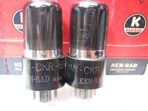 6SN7 VT231 / GT KEN RAD PLATINUM MATCHED PAIR,NATO specs TV7 tested #2