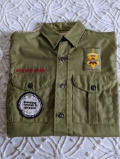 Vintage BOY SCOUTS Of AMERICA Official Green Long Sleeve Uniform Shirt Youth