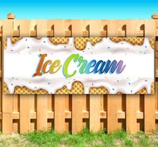 ICE CREAM Advertising Vinyl Banner Flag Sign Many Sizes DESSERT FOOD