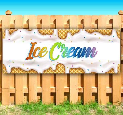 ICE CREAM Advertising Vinyl Banner Flag Sign Many Sizes DESSERT FOOD