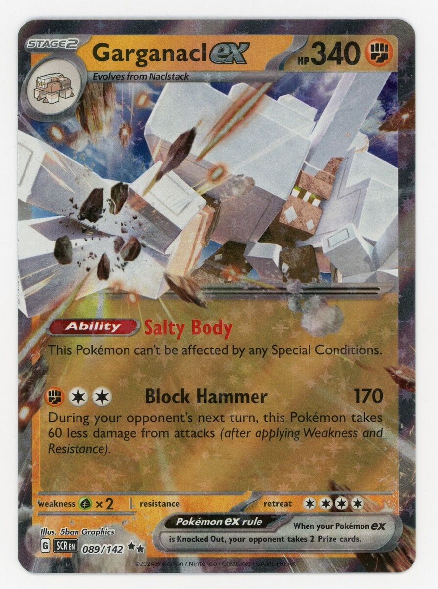 Pokémon Garganacl ex 089/142 SCR Stellar Crown NM | eBay Pokémon Garganacl ex 089/142 SCR Stellar Crown NM | eBay