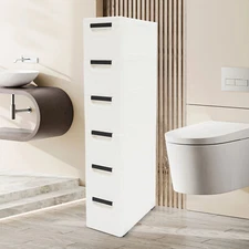 6 Drawers Cabinets Tall Thin Plastic Waterproof Drawer Storage Corner Cabinets