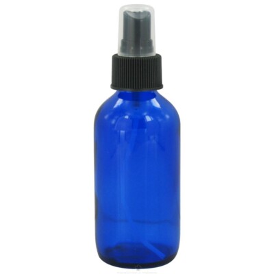 Wyndmere Naturals Cobalt Blue Glass Bottle with Mist Sprayer, 4 Ounces