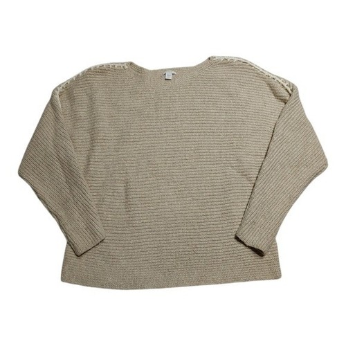 J Jill PureJill Jill Pullover Haferflocken Dolemanärmel Small Petite Baumwollmischung