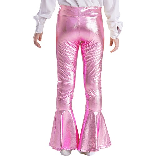 Girls Shiny Jazz Latin Dance Pants Ruffle Bell Bottom High Waist Flare Pants - Picture 58 of 69
