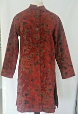 Chico's Mid Length Floral Jacquard Jacket Size 1 NWOT