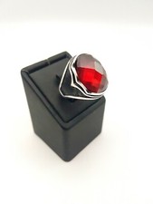 Handmade Red Oval Ruby 925 Sterling Silver Men's Women's Ring 9.25 USA Seller