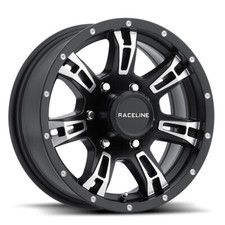 RACELINE 840 Arsenal Trailer 15X5 5X114.3 Offset 0 Black Machined (Qty of 4)