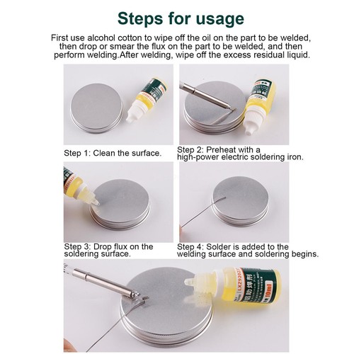 Liquid Flux For Soldering Of Aluminum, Stainless Steel Nickel-Copper 10ml Tool - Picture 7 of 8