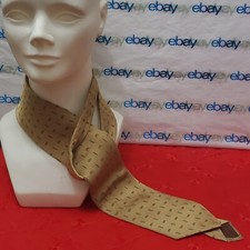        Hermes Paris 100 Silk Gold Tone Tie Men's Mini Stripes / FRANCE   Rare  