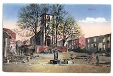 Postcard, Parux, Meurthe-et-Moselle, Church Square Coloured, approx. 1916