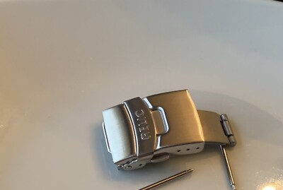 20MM DOUBLE LOCK TRI-FOLD SILVER WATCH BAND CLASP BUCKLE