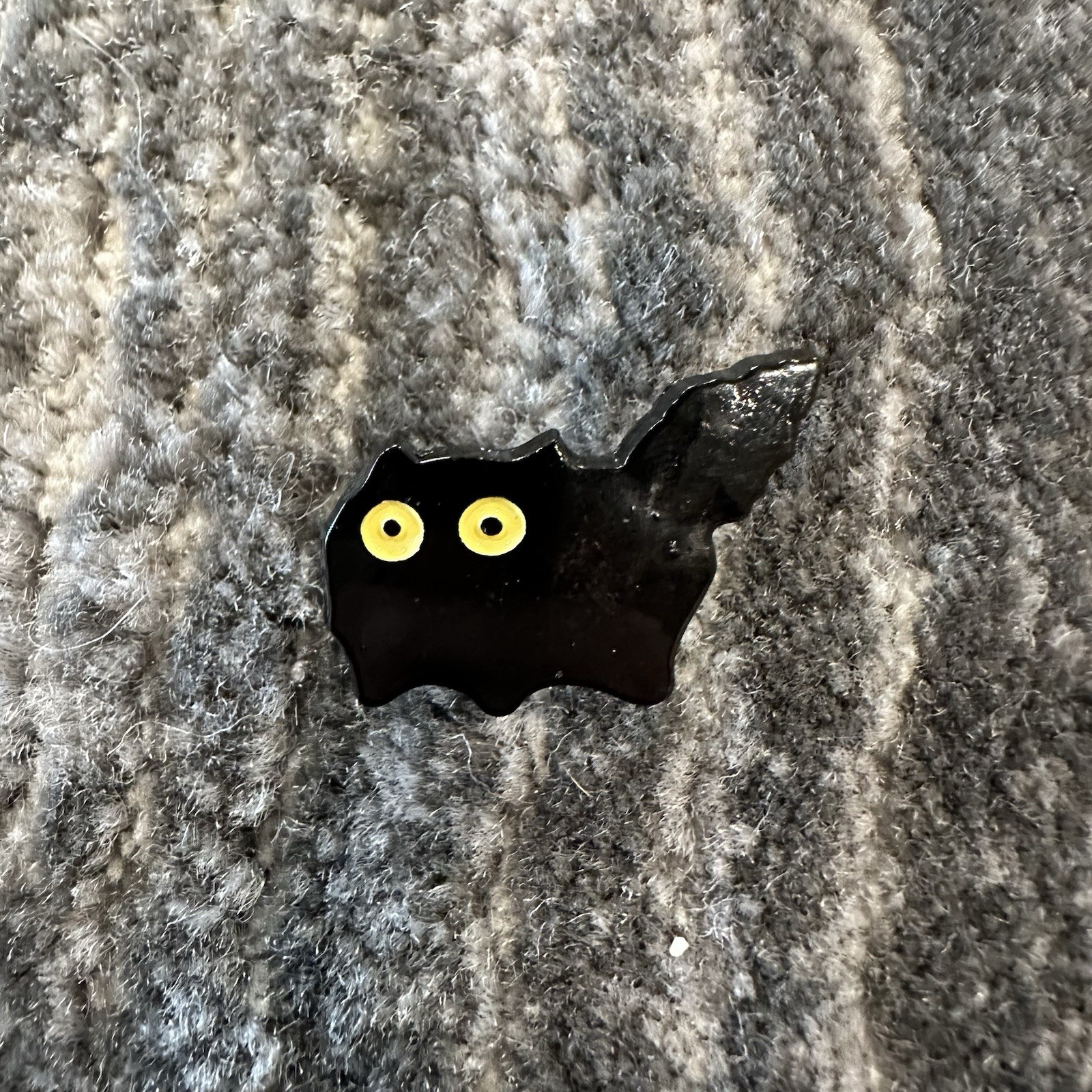 Black Cat Enamel Pin Scared Kitten Tail Up Sm Pupils Brooch Backpack Cat Lady