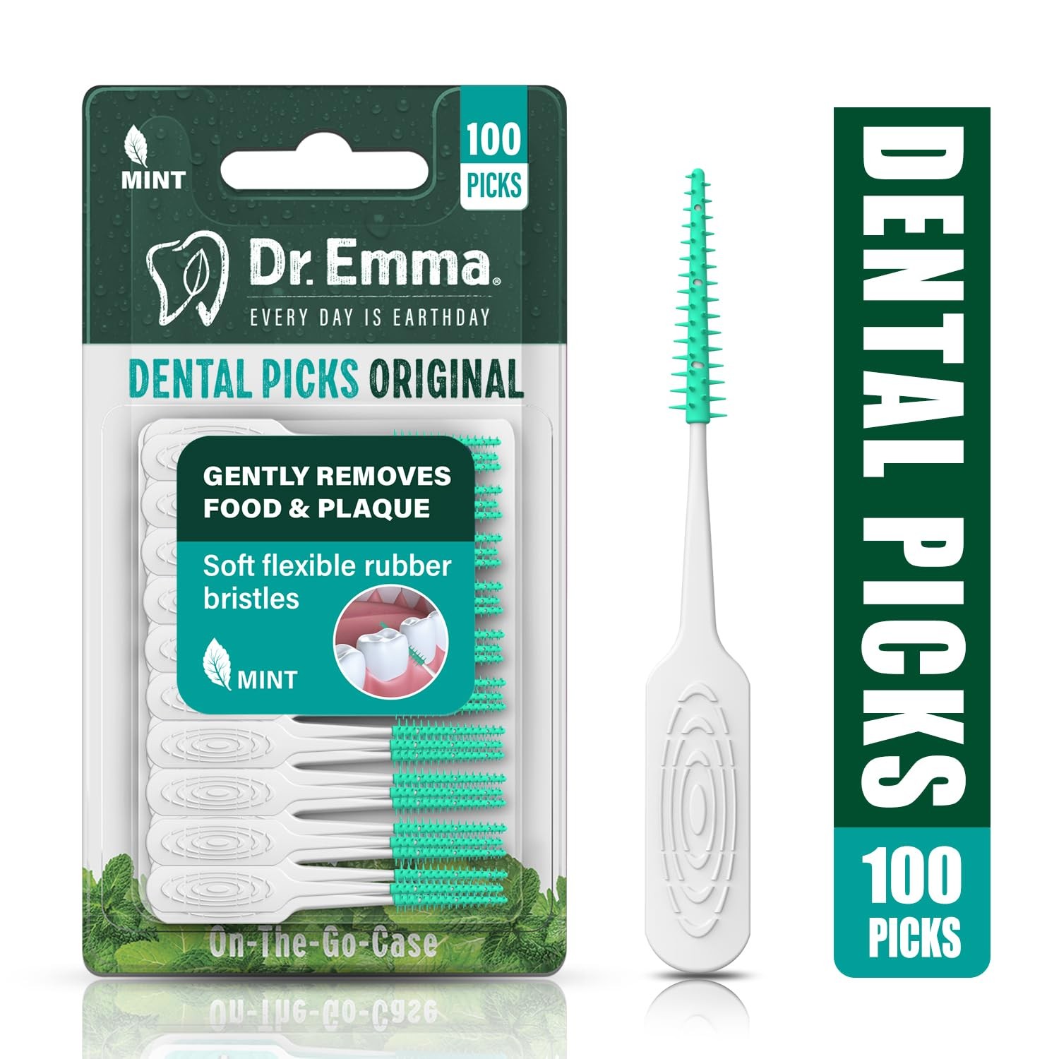 Original Dental Picks Mint Soft Rubberized Tooth Picks Easy to Use Brush Pick...