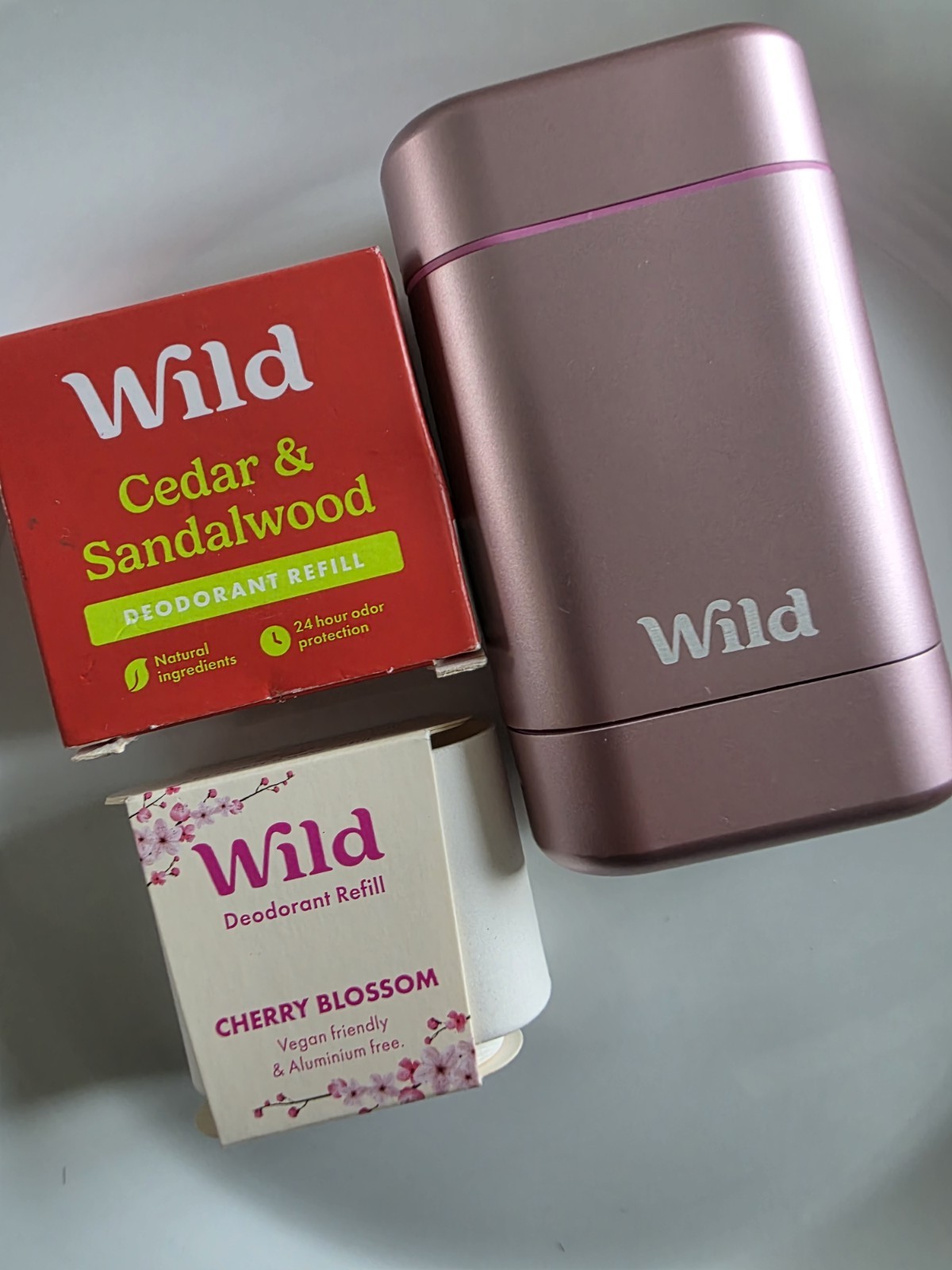 Wild Cherry Blossom Refillable Natural Deodorant 2 x 40g  Refills - New