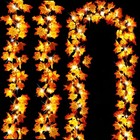3-Pack 30Ft Fall Garland with 60 LED Maple Leaves, Battery Operated, Timer