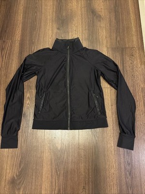 Lululemon Black Perforated Zip Up Activewear Jacket. Size 6