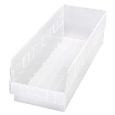 QUANTUM STORAGE SYSTEMS QSB214CL Shelf Bin,Clear,Polypropylene,6 in 49H224