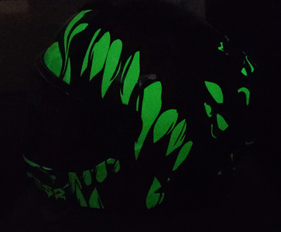 LS2 RAPID III FF820 LYCANT MOTORCYCLE HELMET LID GLOWS IN THE DARK ADULT 2XL