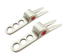 2 Pcs Silver Golf Ball Fork Pivot Divot Repair Tool Compatible Divot Tools fo...
