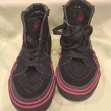 #109 Vans off the wall old Skool SK8 hi skate Mens 4, Wms 5.5. Black Red Flames