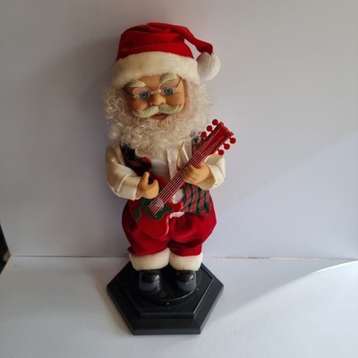 Vintage singender Weihnachtsmann mit Gitarre Weihnachtsdekoration Figur - verpackt - 16''