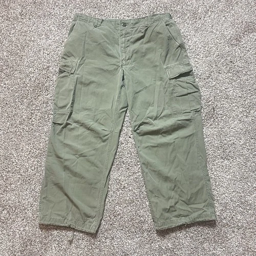 Vintage 60s Vietnam Era US Military OG 107 Poplin Tropical Trousers Pants Large