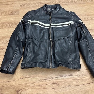 Blouson Moto Homme River Road En Cuir De Vachette Noir - Taille 44 - Occasion Très Bon état (doudoune Amovible Manquante)