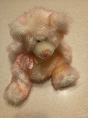 Russ Berrie Plush 10'' Taffie Teddy Bear Pink White