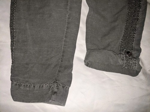 Sundance Hose Leinenmischung wandelbar Größe 14 bestickte Details Taschen grau - Bild 4 von 24