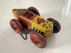 Vintage Marx No. 4 Tin Litho Wind Up Midget Boat Tail Racer Race Car