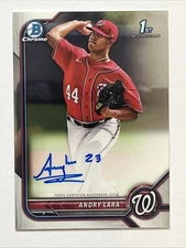 2022 1st Bowman Chrome Prospect Autograph Andry Lara Washington Nationals 