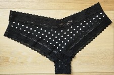 Vintage Victoria's Secret Polka-Dot Cotton Blend Lace Trim Cheeky Panties M