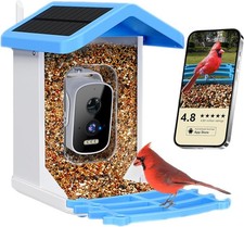 Smart Bird Feeder with HD Camera, Solar Powered, AI Bird Identification, Live St