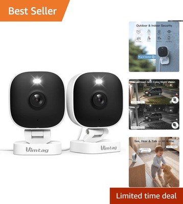 Smart Home Security Camera System - 2.5K with Night Vision & 2-Way Audio