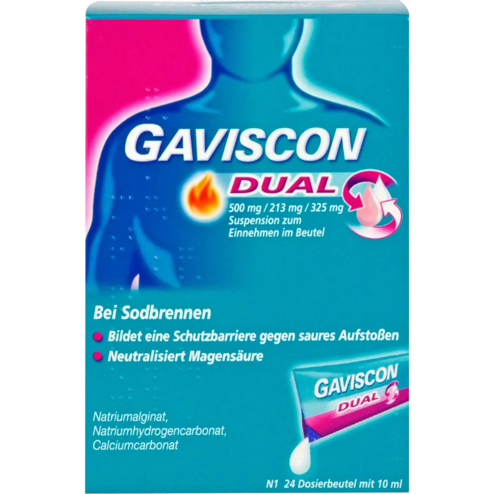 GAVISCON Dual 500mg/213mg/325mg Suspens.im Beutel 240 ml PZN 04363834