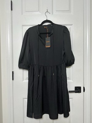 BOSS Orange Women's Sz Large Dorena 3/4 Sleeve A-Line Dress NWT $168 MSRP