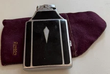 Vintage Ronson Cigarette Case Lighter Combo – Art Deco Enamel w/ Original Pouch