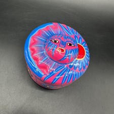 Talavera México Sol Luna Caja Baratija Pintada a Mano Rosa Azul Celestial Mexicana