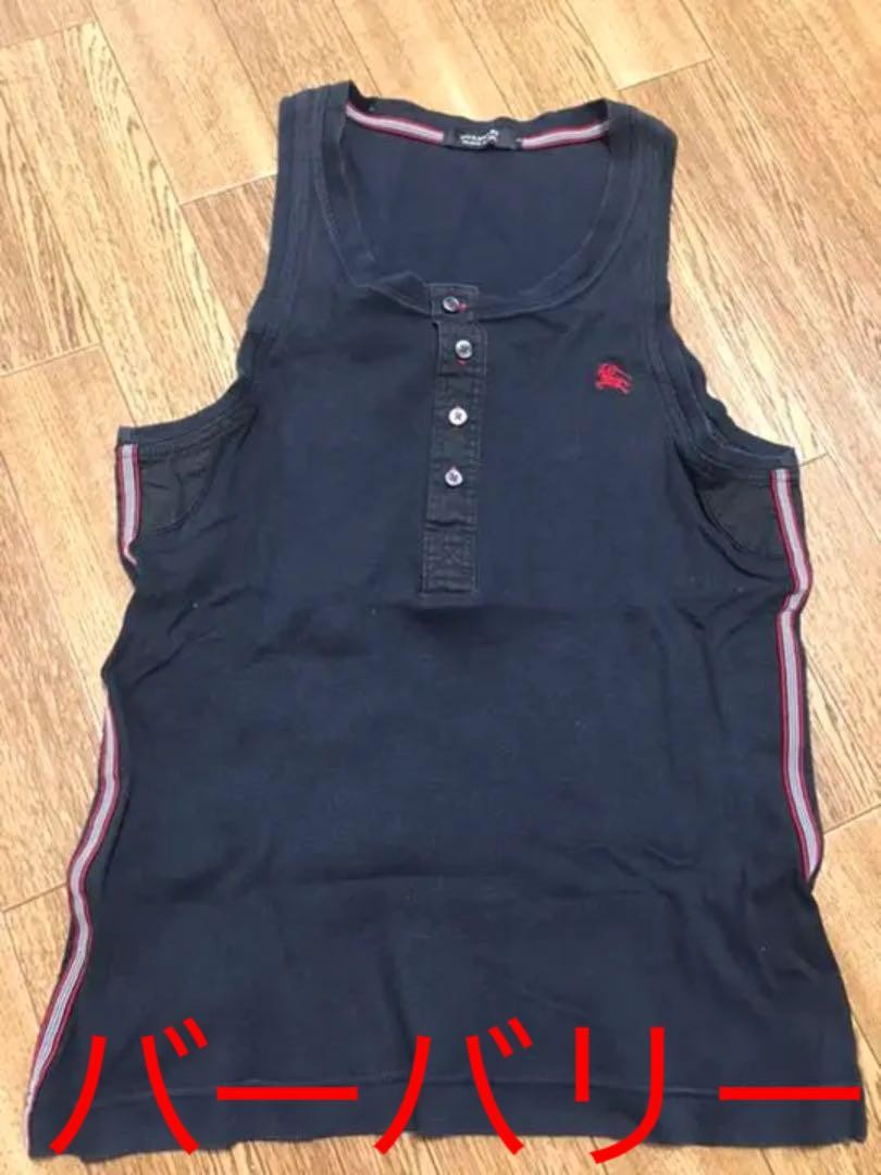 Burberry Men's Cotton Tank Top Japanese Streetwear Style